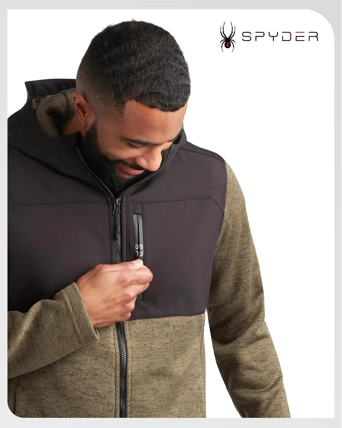 Spyder Mens Fleece Jacket - Insulated Full Zip Sweater Jackets for Men - Hiking Outdoor Performance Mens Lightweight Jackets