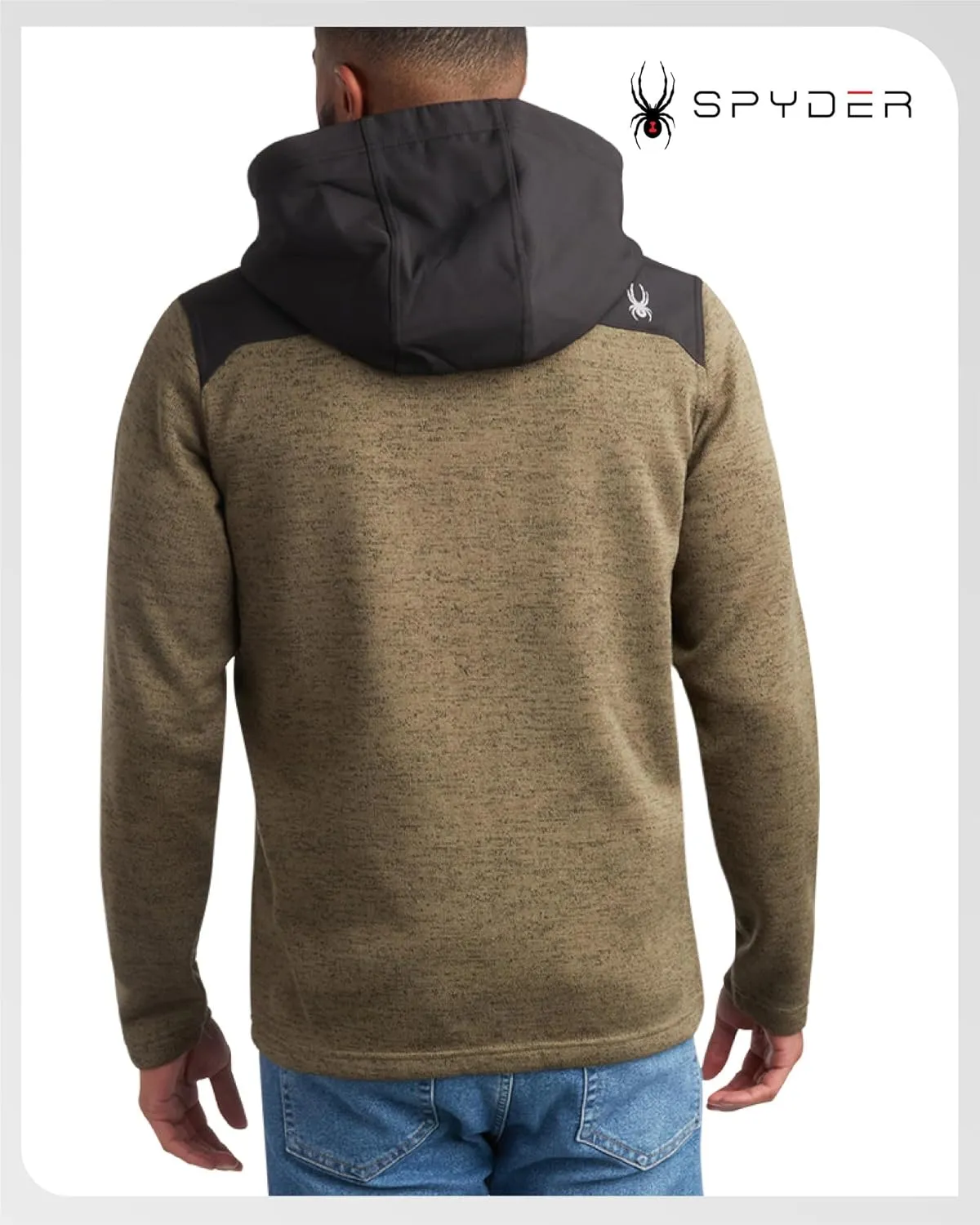 Spyder Mens Fleece Jacket - Insulated Full Zip Sweater Jackets for Men - Hiking Outdoor Performance Mens Lightweight Jackets