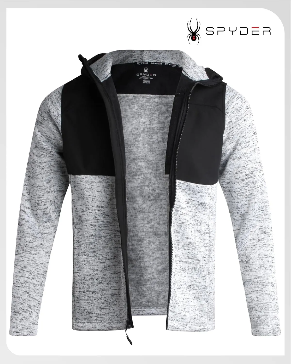 Spyder Mens Fleece Jacket - Insulated Full Zip Sweater Jackets for Men - Hiking Outdoor Performance Mens Lightweight Jackets