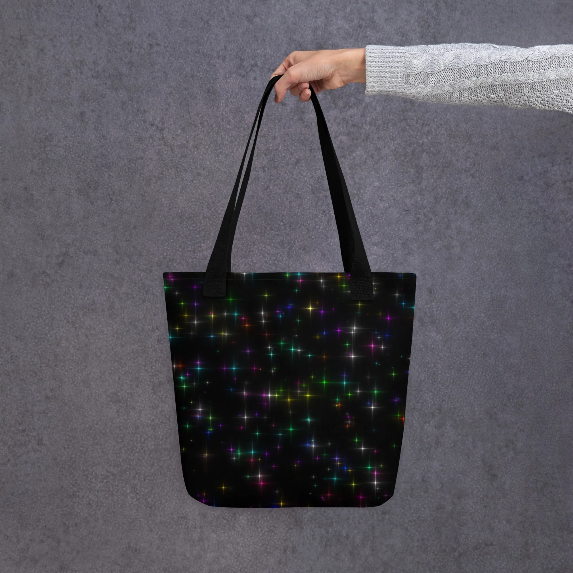 Starry Night Rainbow All Over Print Tote Bag