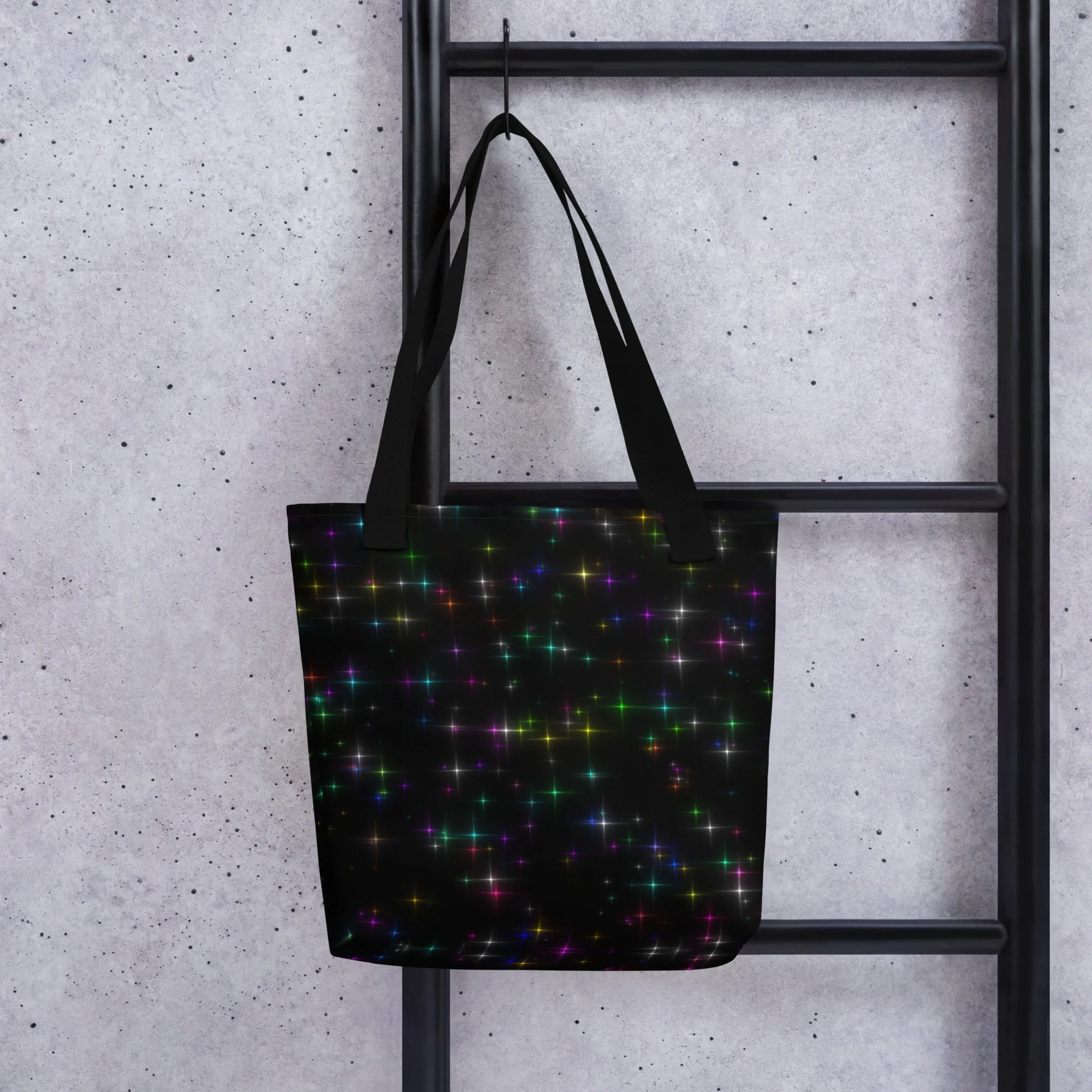 Starry Night Rainbow All Over Print Tote Bag
