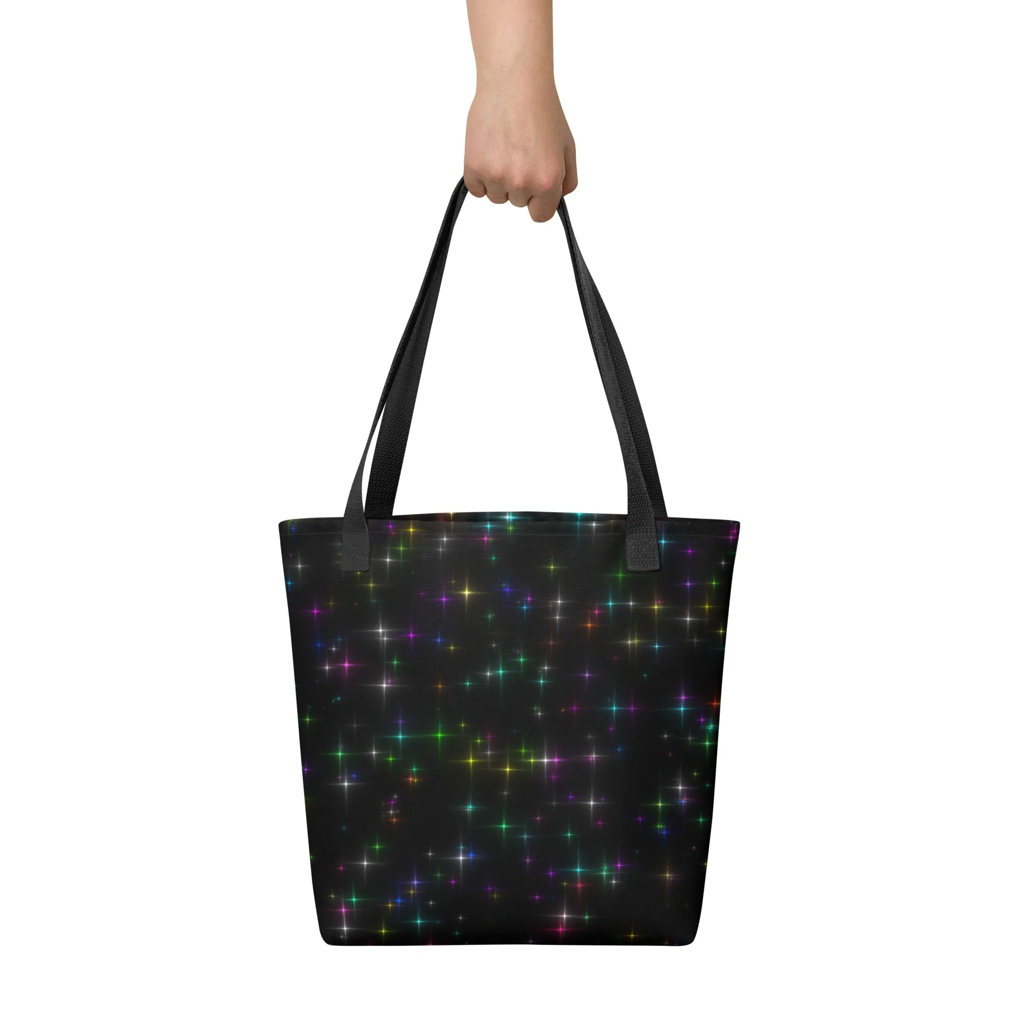 Starry Night Rainbow All Over Print Tote Bag