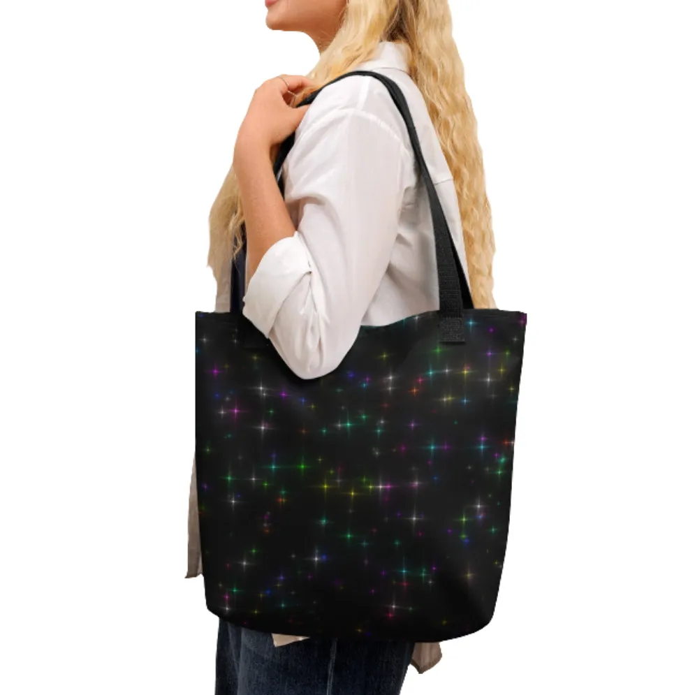 Starry Night Rainbow All Over Print Tote Bag