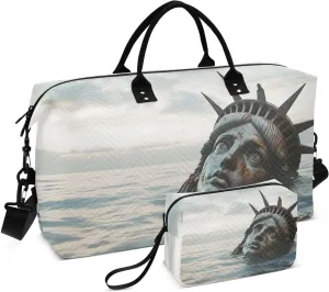 Statue Of Liberty Duffel Bag for Travel Gym Sport, Weekender Travel Bags Carry on Overnight Bag