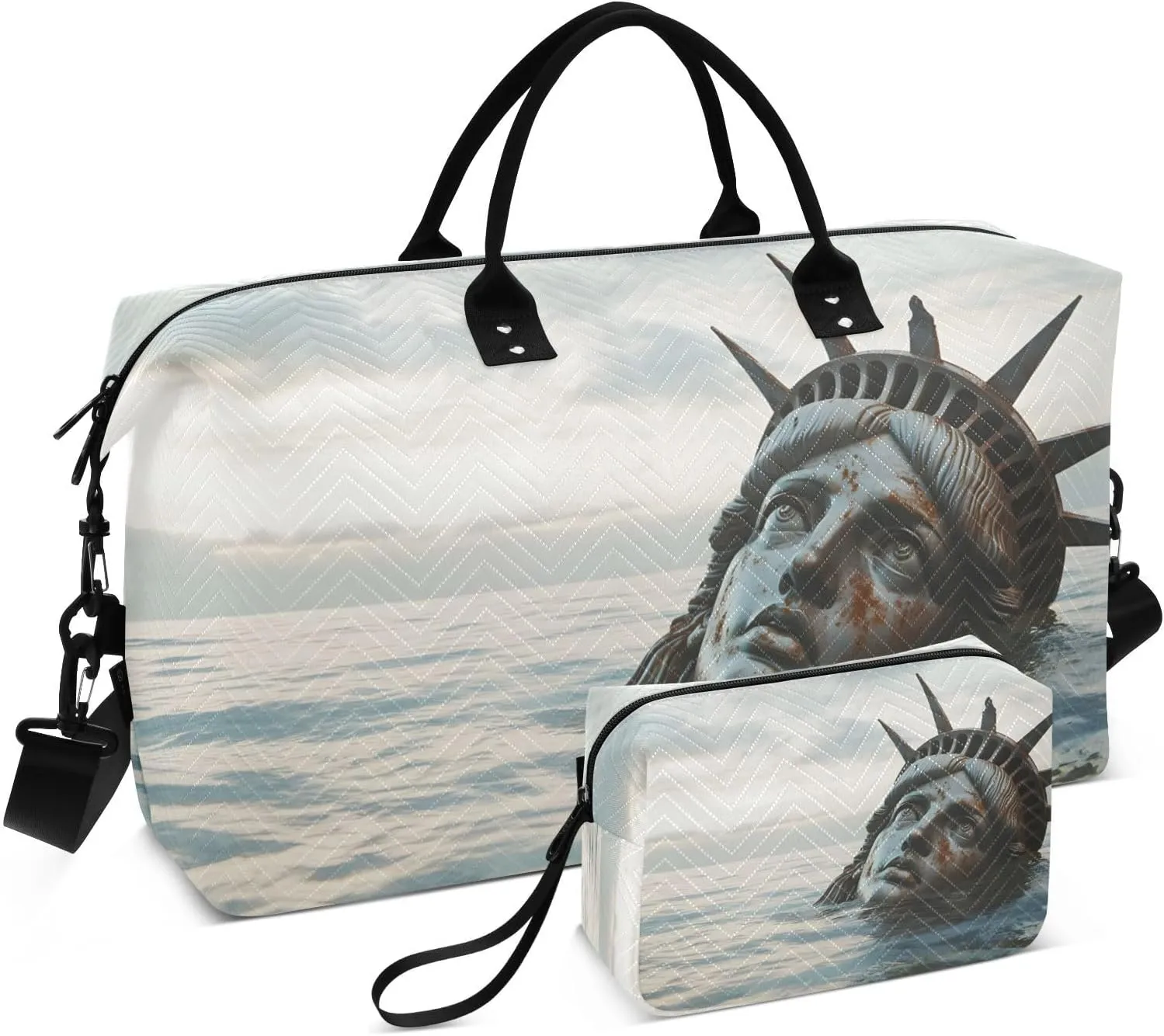 Statue Of Liberty Duffel Bag for Travel Gym Sport, Weekender Travel Bags Carry on Overnight Bag