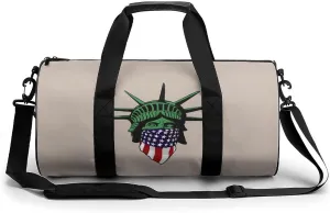Statue of Liberty USA Small Gym Bag for Men Women Swim Dance Travel Tote Duffle Bags with Shoulder Strap