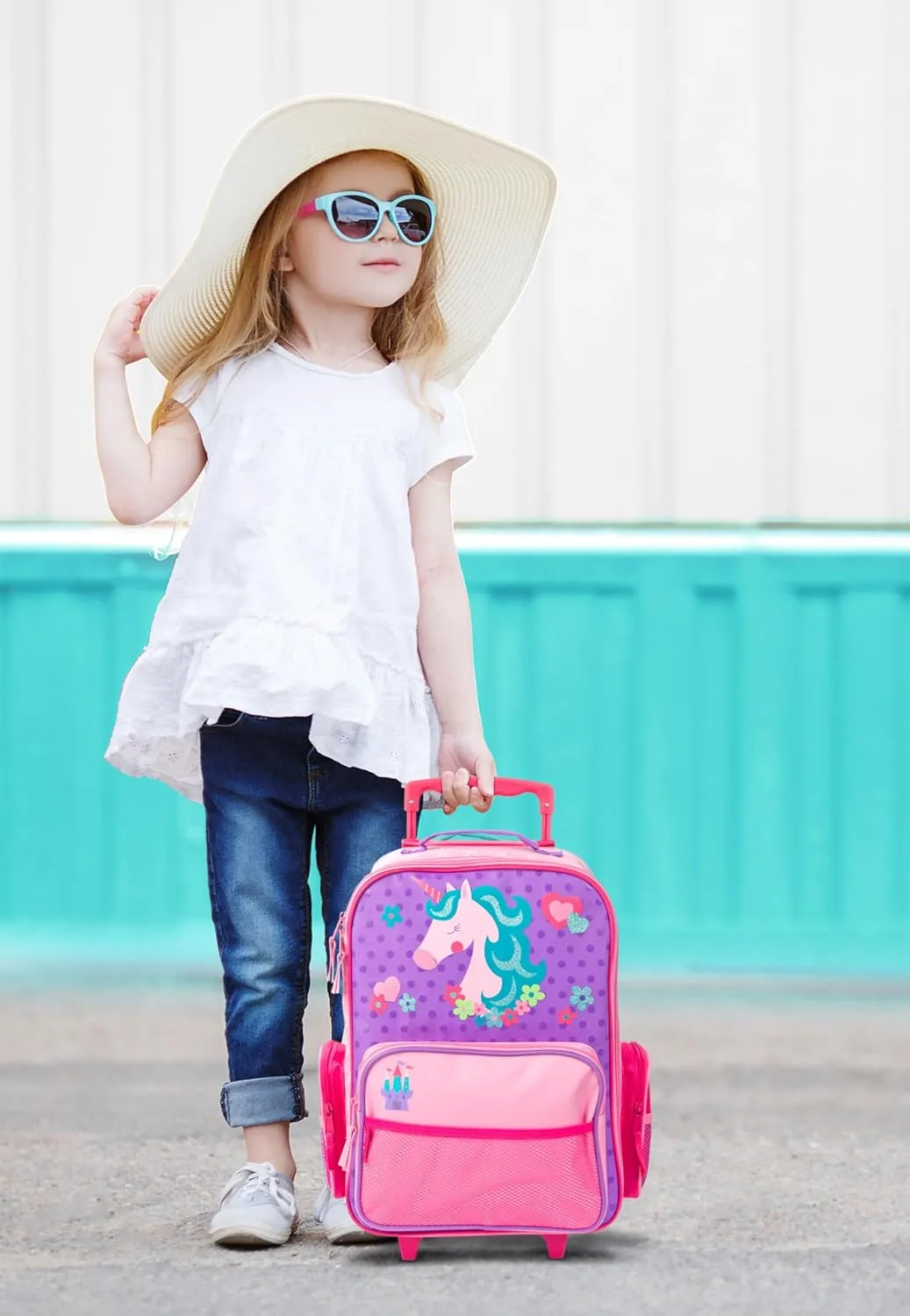 Stephen Joseph Kids' Classic Rolling Luggage, Princess/Castle, One Size