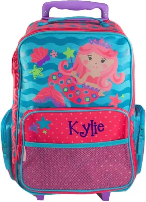 Stephen Joseph Kids Luggage - Personalized Carry On Luggage - Mermaid Travel Bag - Rolling Bag with Custom Name