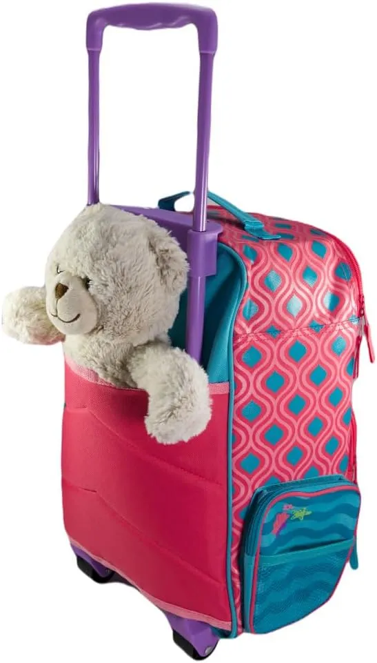 Stephen Joseph Kids Luggage - Personalized Carry On Luggage - Mermaid Travel Bag - Rolling Bag with Custom Name