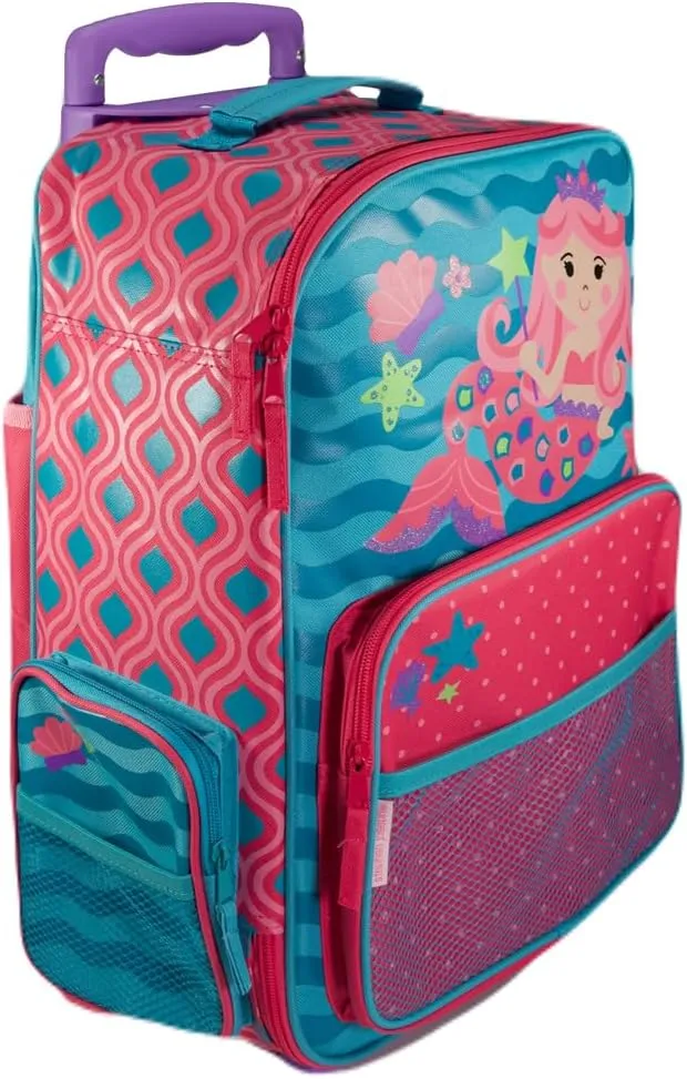 Stephen Joseph Kids Luggage - Personalized Carry On Luggage - Mermaid Travel Bag - Rolling Bag with Custom Name