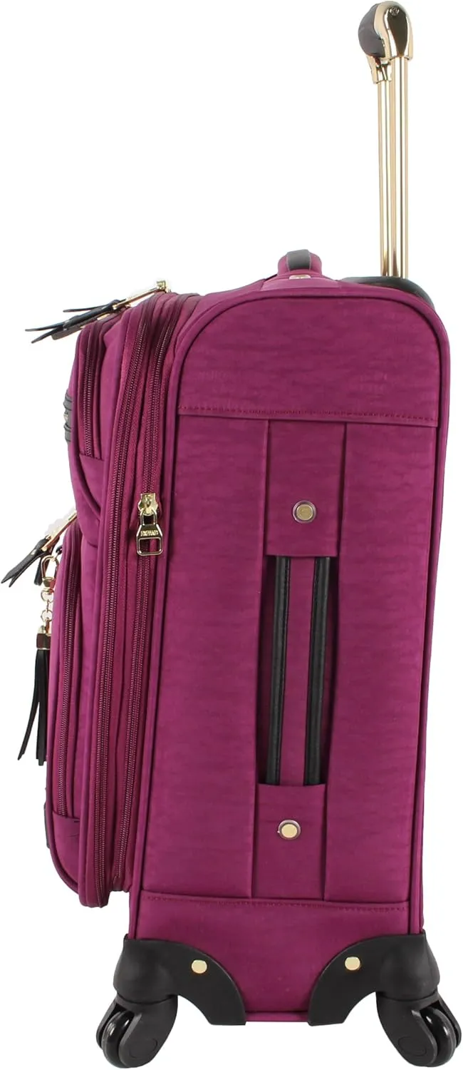 Steve Madden Unisex-Adult (Luggage only) Carry on Bag with Spinner Wheels, Peek-a-Boo Purple, 20in