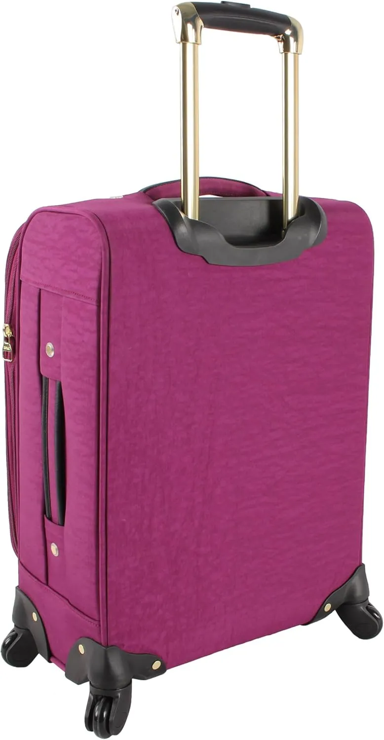 Steve Madden Unisex-Adult (Luggage only) Carry on Bag with Spinner Wheels, Peek-a-Boo Purple, 20in