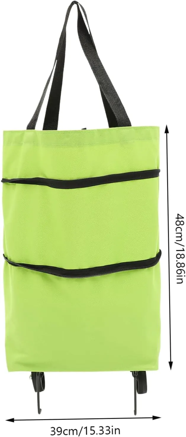 Storage Bag with Wheels Wagon Bag Wheels Oversized Tote Bag Folding Shopping Bags Cricket Bags with