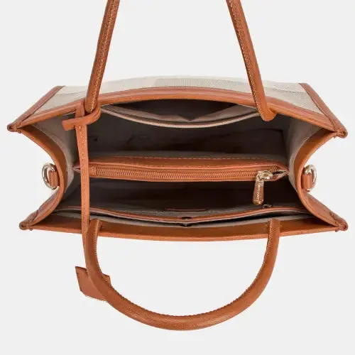Striped Contrast Tote