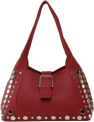 Stylish Hobo Bags for Women Studded Rivet Tote Bags for Women Underarm Shoulder Bag Bucket Handbag Trendy Purse Travel Work