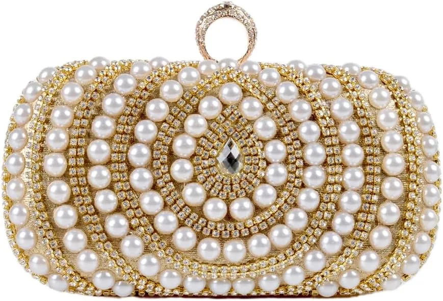 Stylish pearl rhinestone hand bag clasp square Dinner Party bag Wedding Party rival bag elegant shoulder bag crossbody bag