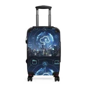 Stylish Smart Travel Suitcase with Tech-Inspired Design