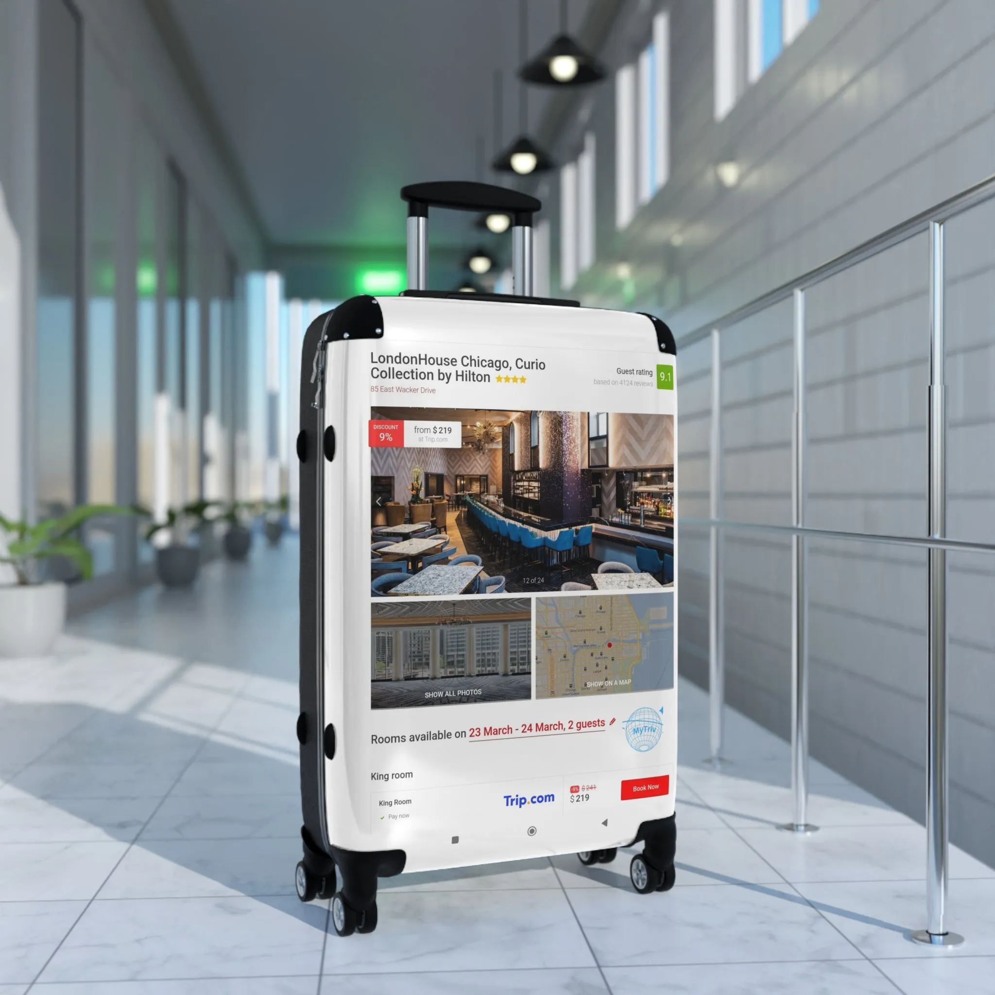 Suitcase - LondonHouse Chicago, Curio Collection by Hilton Travel Luggage