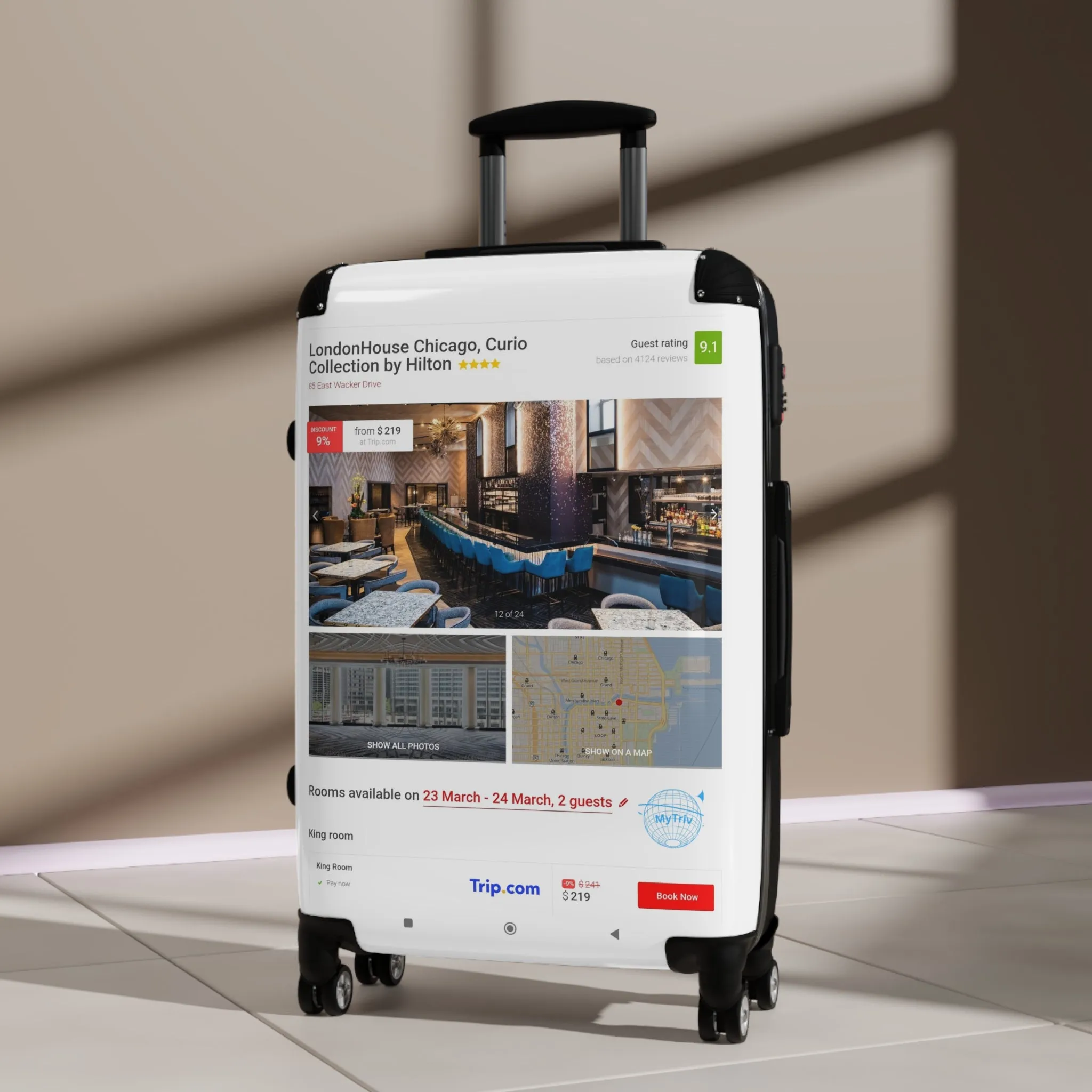 Suitcase - LondonHouse Chicago, Curio Collection by Hilton Travel Luggage