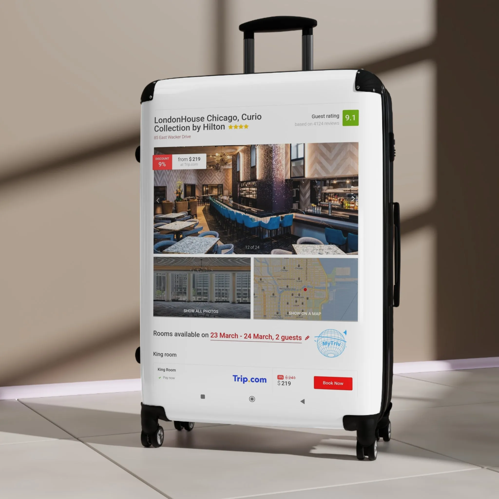 Suitcase - LondonHouse Chicago, Curio Collection by Hilton Travel Luggage