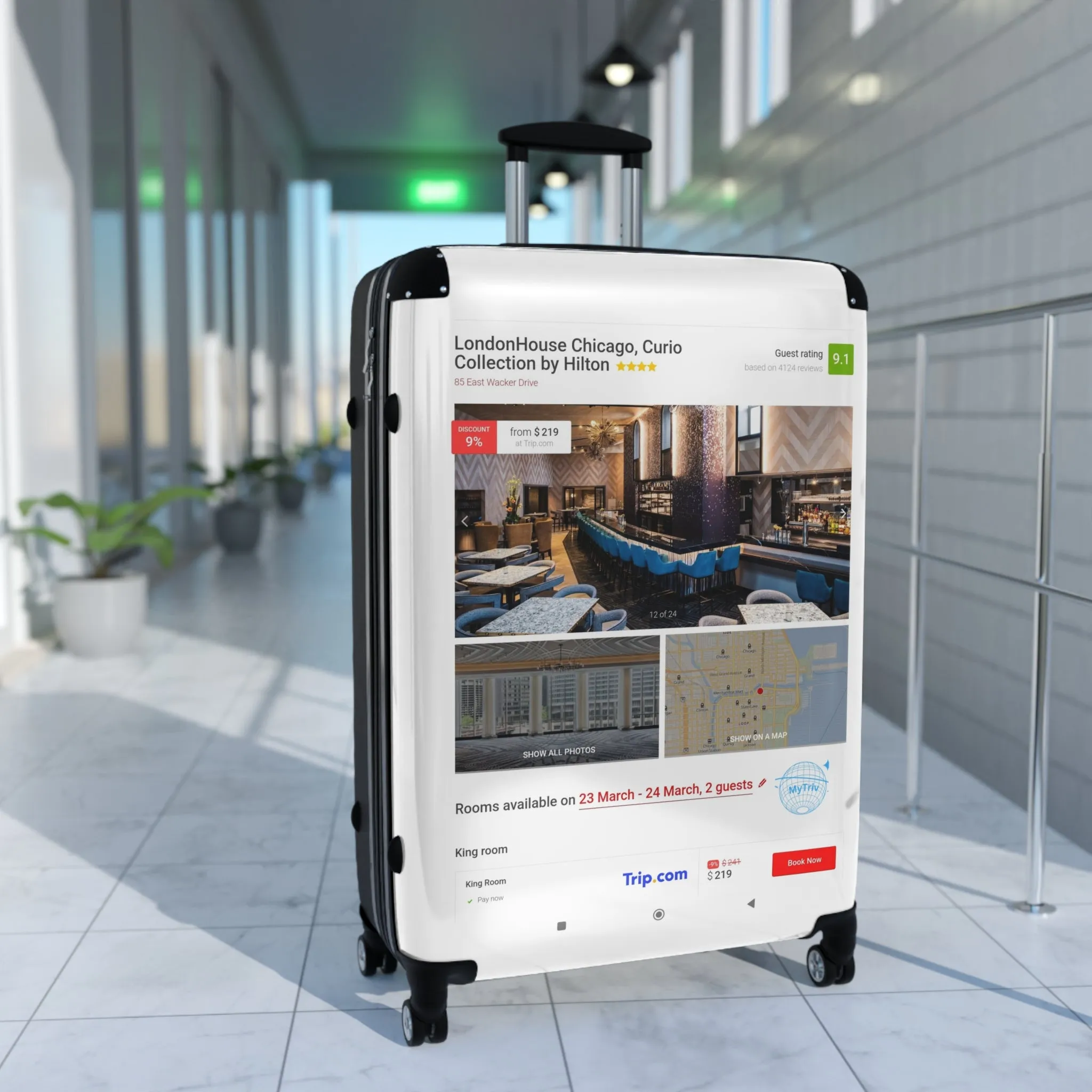Suitcase - LondonHouse Chicago, Curio Collection by Hilton Travel Luggage