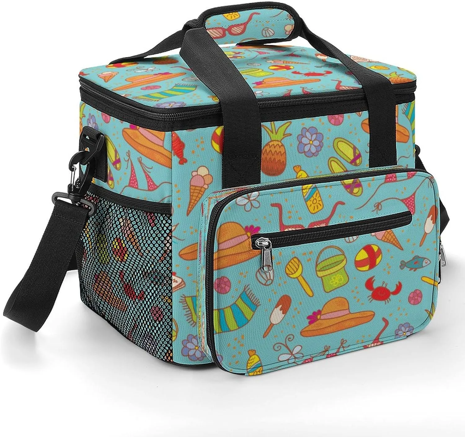 Summer Food Clothing Animals 22.5L Insulated Camping Coolers Bag Large Leakproof Ice Chest for Beach Travel Picnic