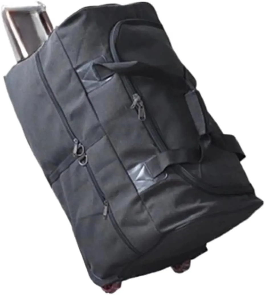 Super Large Capacity Trolley Travel Bag International Study Abroad Long-distance Luggage Lightweight Canvas Trolley Suitcase Bag Luggage Sets(Black,26Inches 650mm)