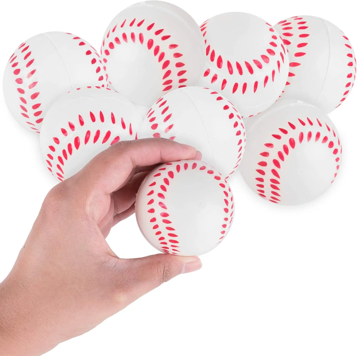 Super Z Outlet Mini Foam Sports Balls 24 Pack for Kids Adults Mini Baseball Football Basketball Soccer Stress Toy Game Party Decoration (Baseball)