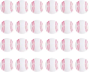 Super Z Outlet Mini Foam Sports Balls 24 Pack for Kids Adults Mini Baseball Football Basketball Soccer Stress Toy Game Party Decoration (Baseball)