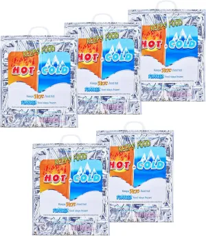 Superio Hot and Cold Insulated Bags for Food Delivery, Grocery Shopping Bags, Food Storage for Hot and Frozen Food for Travel, Disposable Cooler Bag, Reinforced Thermal Lunch Bag (5, 16"x5.5"x19")