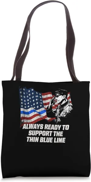 Support the Patriotic Police Officer Policeman Tote Bag