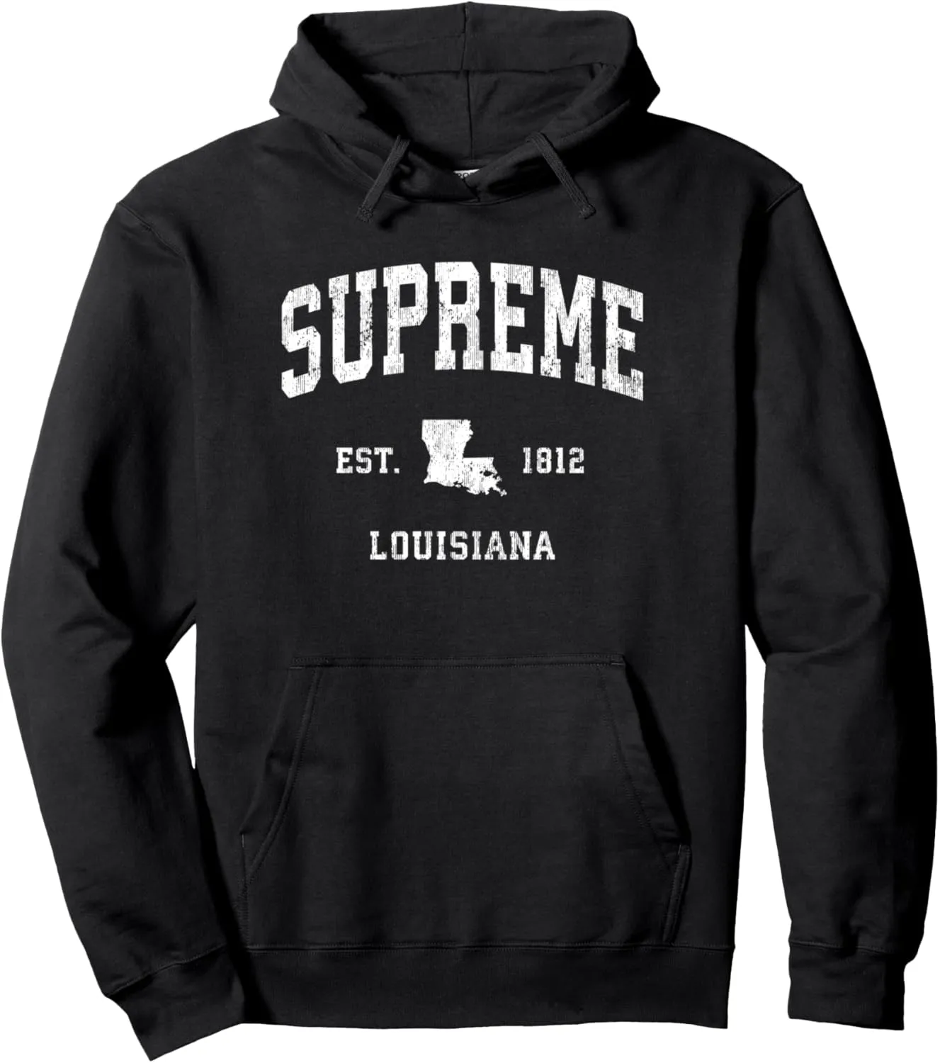 Supreme Louisiana LA Vintage Athletic Sports Design Pullover Hoodie