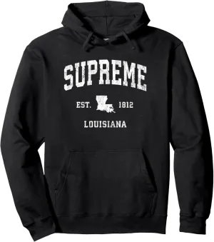 Supreme Louisiana LA Vintage Athletic Sports Design Pullover Hoodie