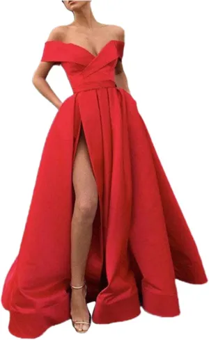 Sweetheart Ball Gown Dresses Prom Dress Formal V Neck Prom Gown for Women Elegant Gown 3/4 Sleeve Maxi Dress Empire