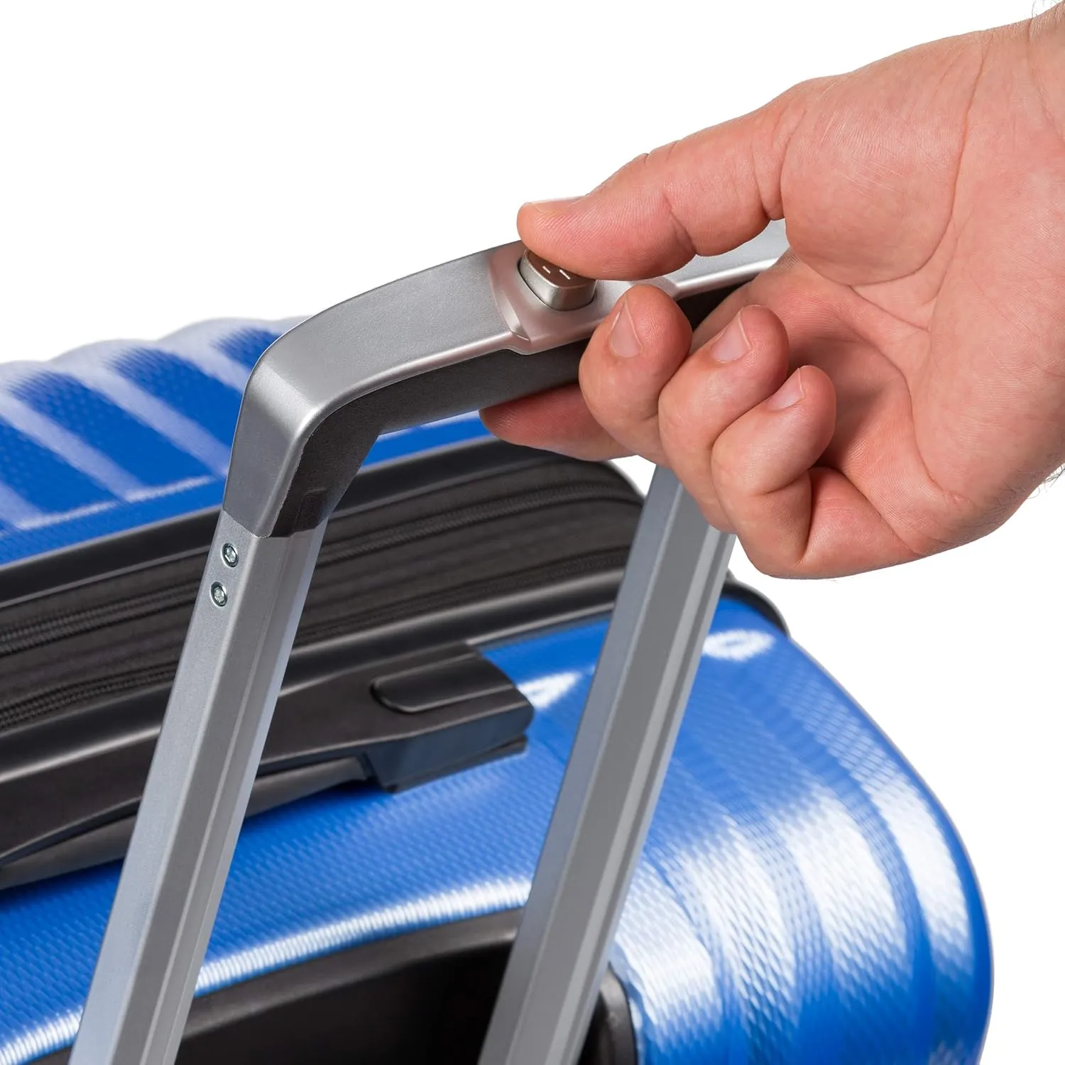 SwissGear 7272 Energie Expandable Hardside Luggage with Spinner Wheels and TSA Lock, Periwinkle Blue, Checked-Medium 24-Inch