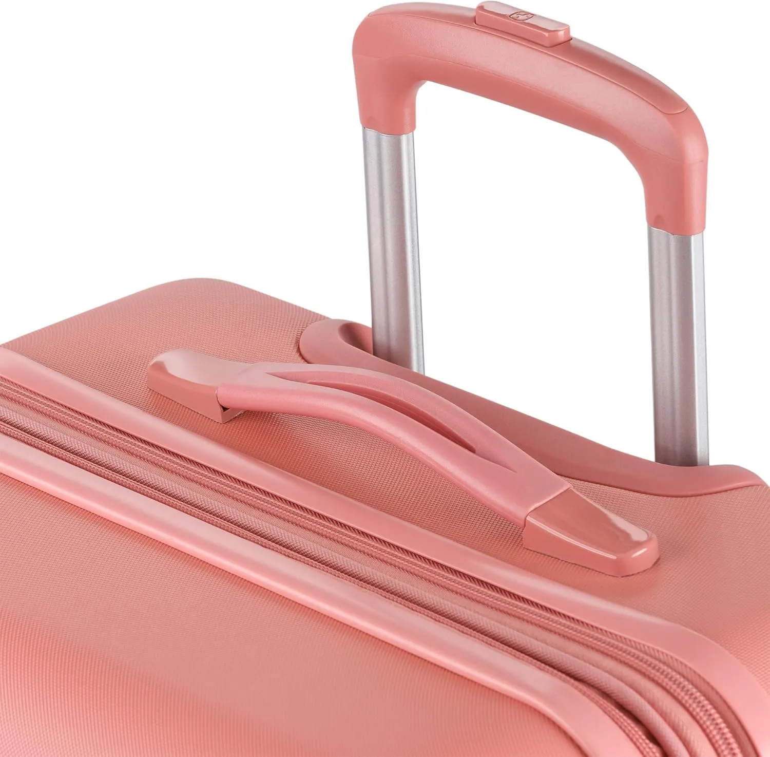 SwissGear 7366 Hardside Expandable Luggage with Spinner Wheels, Coral Almond, Checked-Medium 23-Inch