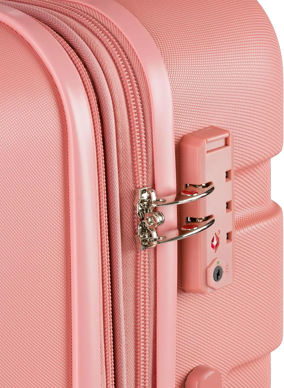 SwissGear 7366 Hardside Expandable Luggage with Spinner Wheels, Coral Almond, Checked-Medium 23-Inch