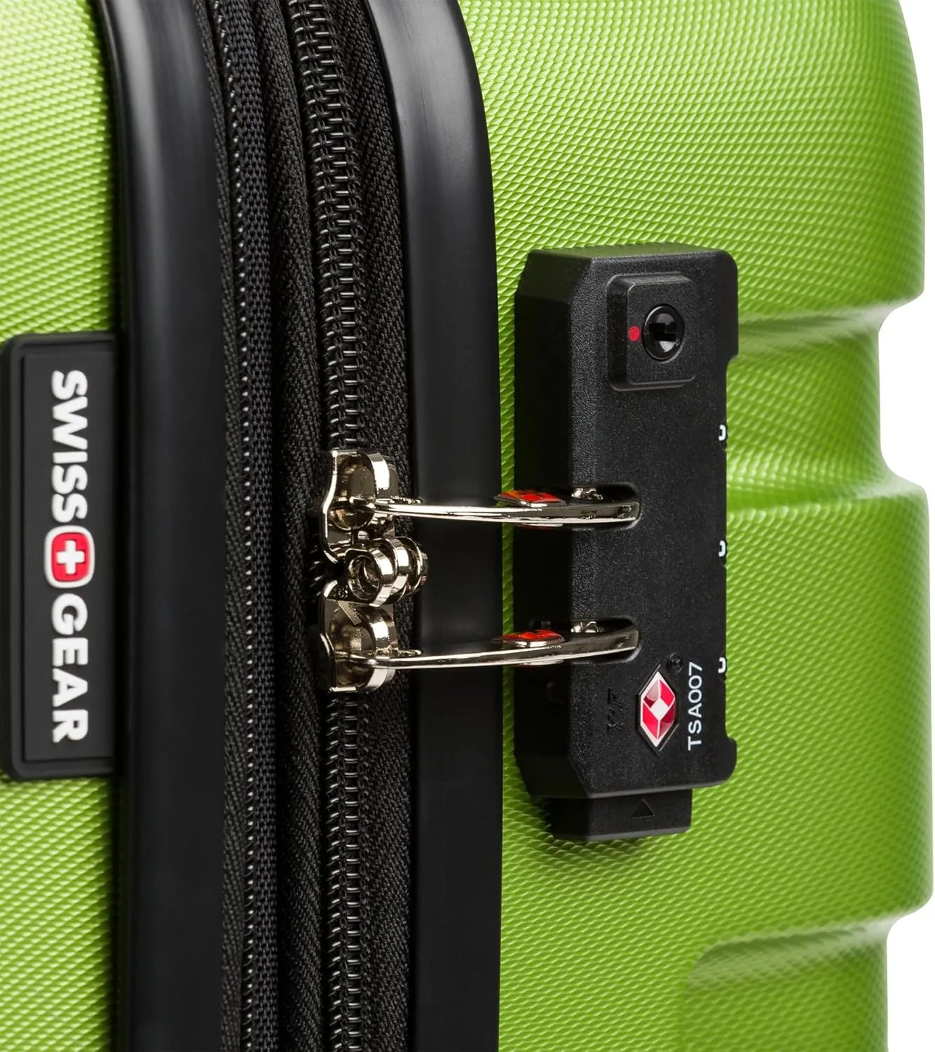 SwissGear 7366 Hardside Expandable Luggage with Spinner Wheels, Green, Checked-Large 27-Inch