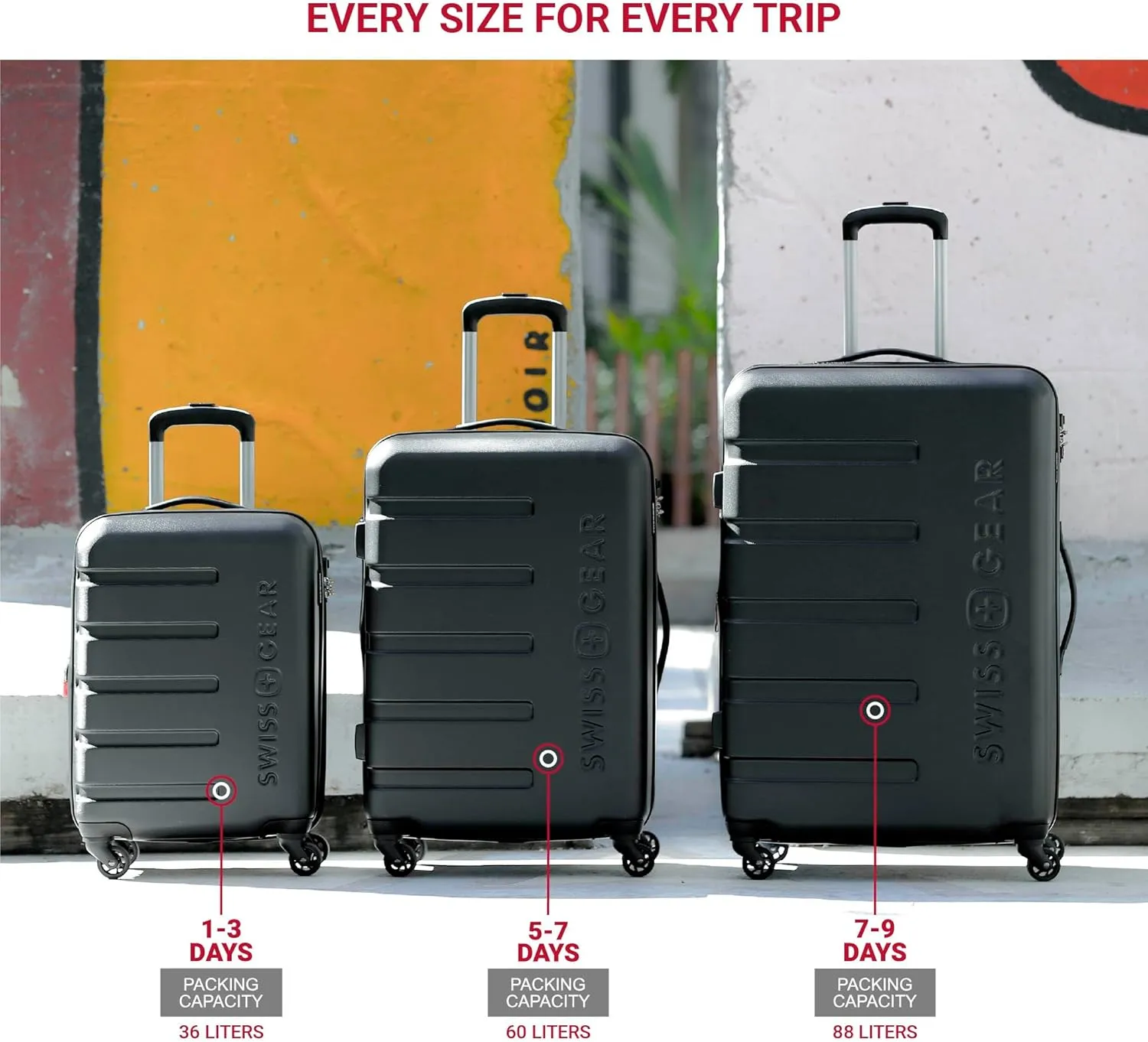 SwissGear 7366 Hardside Expandable Luggage with Spinner Wheels, Orange, Carry-On 19-Inch