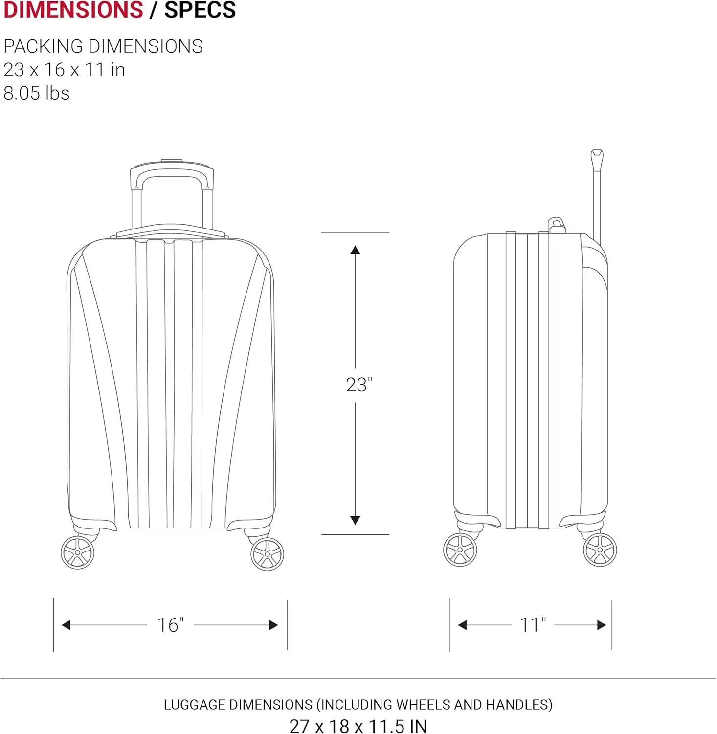 SwissGear 7585 Hardside Expandable Luggage with Spinner Wheels, Black, Carry-On 19-Inch