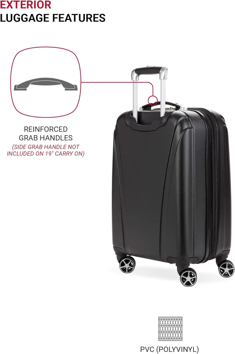 SwissGear 7585 Hardside Expandable Luggage with Spinner Wheels, Black, Carry-On 19-Inch