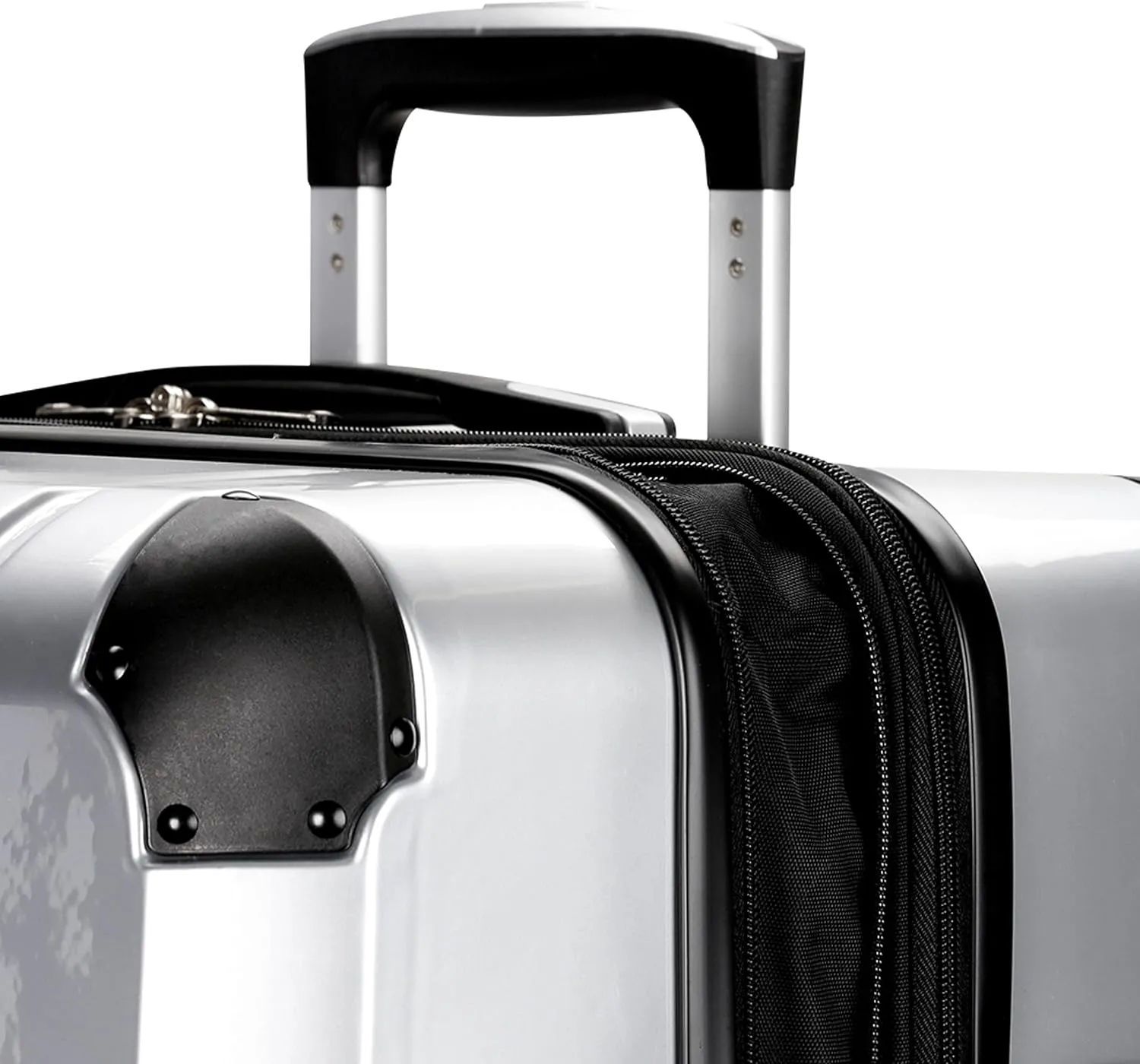 SwissGear 7782 Hardside Expandable Luggage with Spinner Wheels, Silver, Checked-Medium 24-Inch