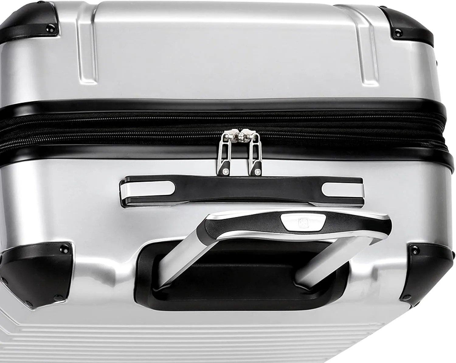 SwissGear 7782 Hardside Expandable Luggage with Spinner Wheels, Silver, Checked-Medium 24-Inch