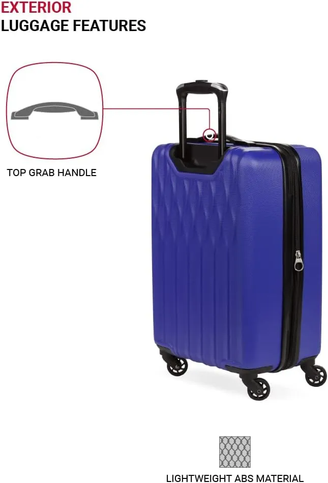 SwissGear 8018 Hardside Expandable Luggage with Spinner Wheels, Blue Violet, Carry-On 20-Inch