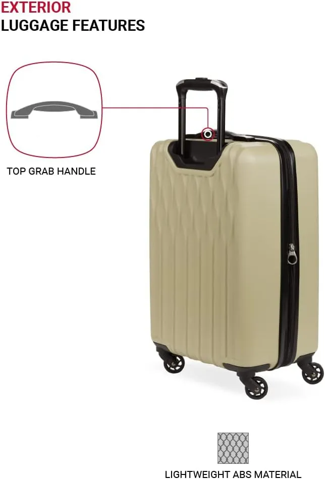 SwissGear 8018 Hardside Expandable Luggage with Spinner Wheels, Sand, 3-Piece Set (20/24/27)