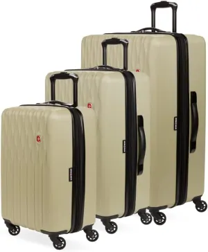 SwissGear 8018 Hardside Expandable Luggage with Spinner Wheels, Sand, 3-Piece Set (20/24/27)