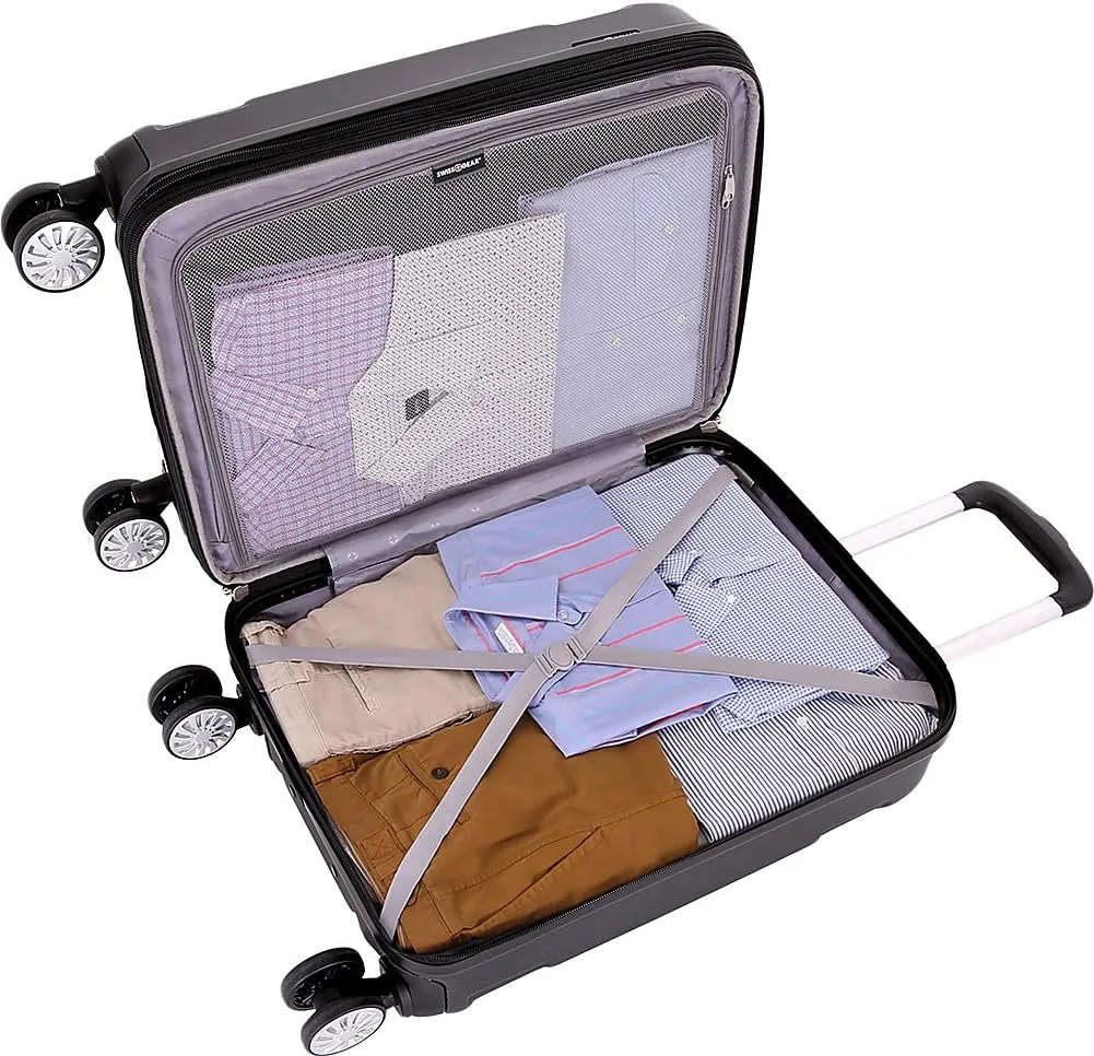 SwissGear Annex Hardside Expandable Luggage with Spinner Wheel, Black, Carry-On 19-Inch