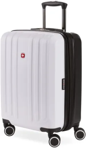SwissGear Duet Hardside Expandable Luggage with Spinner Wheels, Black/White, Carry-On 19-Inch