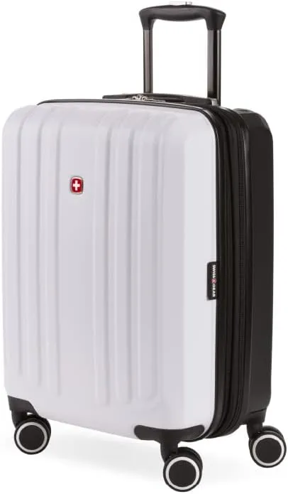 SwissGear Duet Hardside Expandable Luggage with Spinner Wheels, Black/White, Carry-On 19-Inch