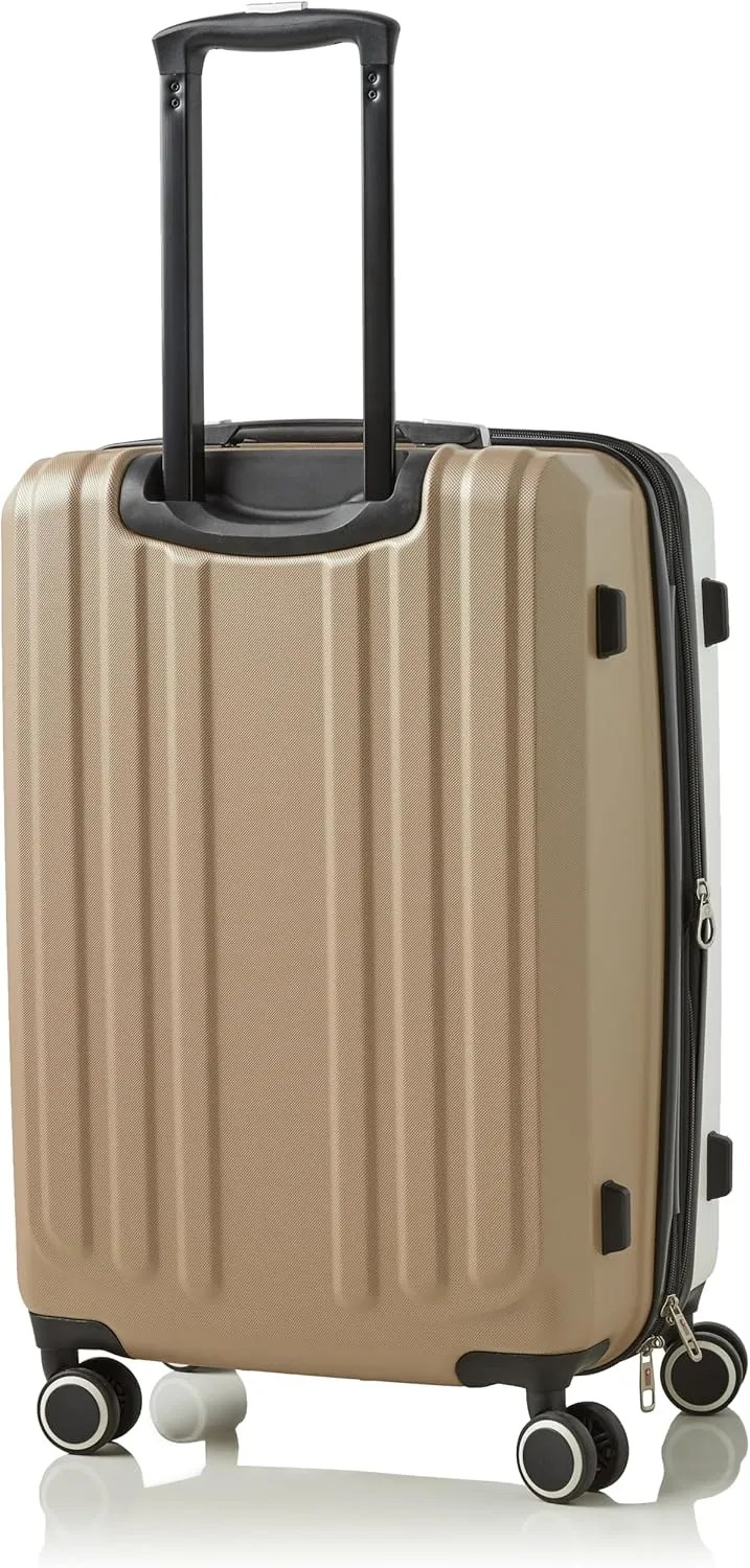 SwissGear Duet Hardside Expandable Luggage with Spinner Wheels, Ivory/Taupe, 3-Piece Set (19/24/28)